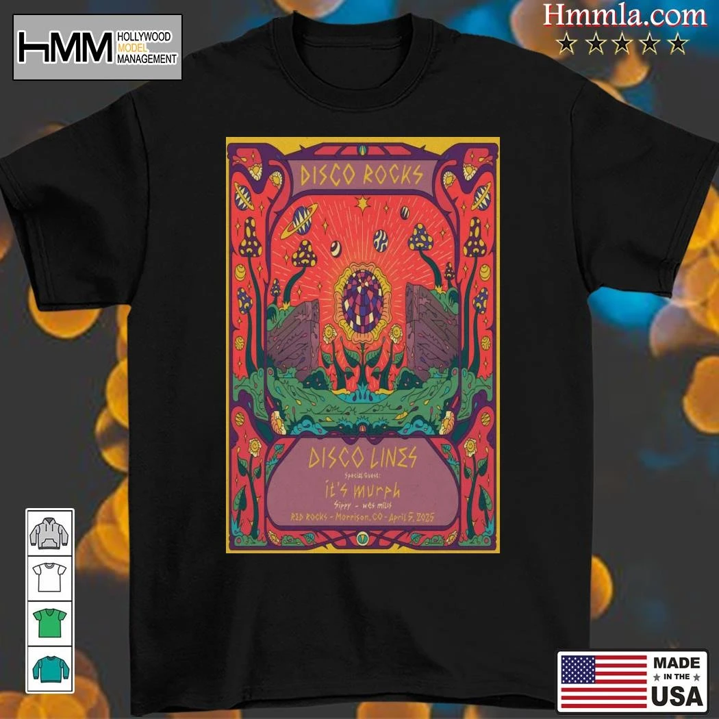 New Disco Lines At Red Rocks Amphitheatre In Morrison 2025 Tour, Disco Lines T-Shirt