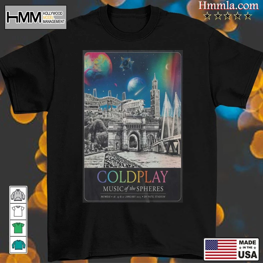 New Coldplay Music Of The Spheres Tour Mumbai, India 2025, Coldplay Music T-Shirt