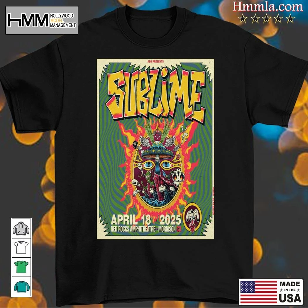 New Sublime At Red Rocks Amphitheatre In Morrison 2025 Tour, Sublime At Red T-Shirt