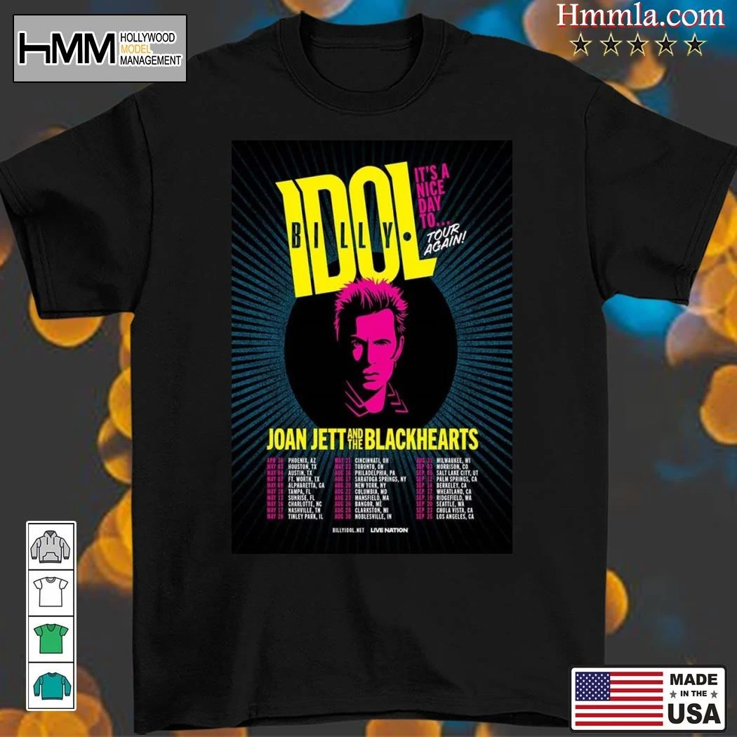 New Billy Idol Its Nice Day To Tour 2025, Billy Idol T-Shirt