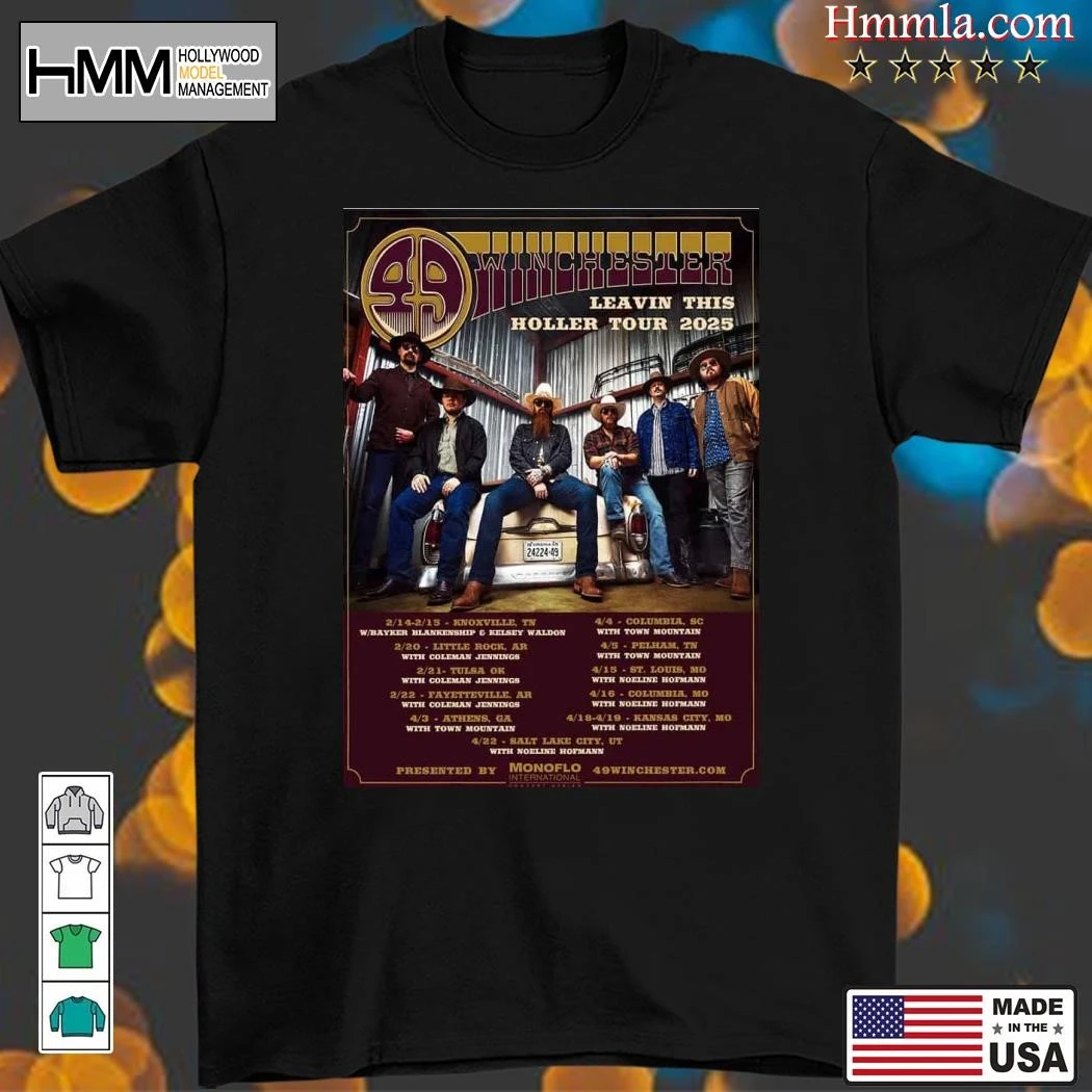 New 49 Winchester Leavin This Holler Tour 2025, 49 Winchester T-Shirt