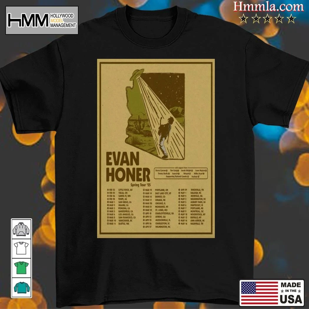 New Evan Honer 2025 Spring Tour, Evan Honer T-Shirt