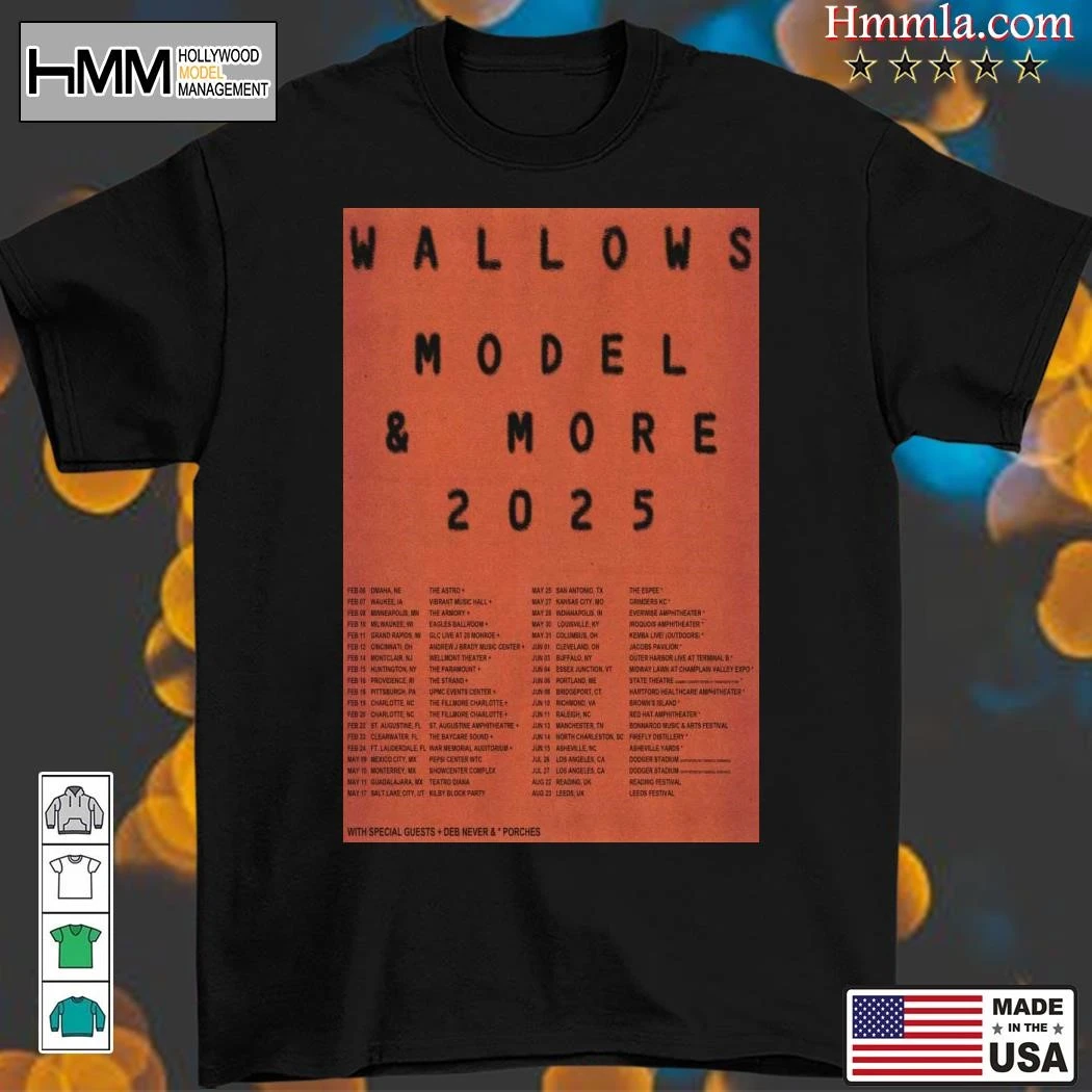 Wallows Model And More Tour 2025, Wallows Model T-Shirt
