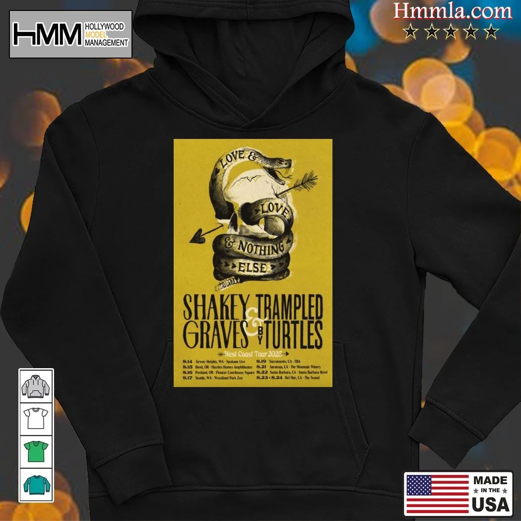 Shakey Graves And Trampled Turtles West Coast 2025 Tour, Shakey Graves Hoodies