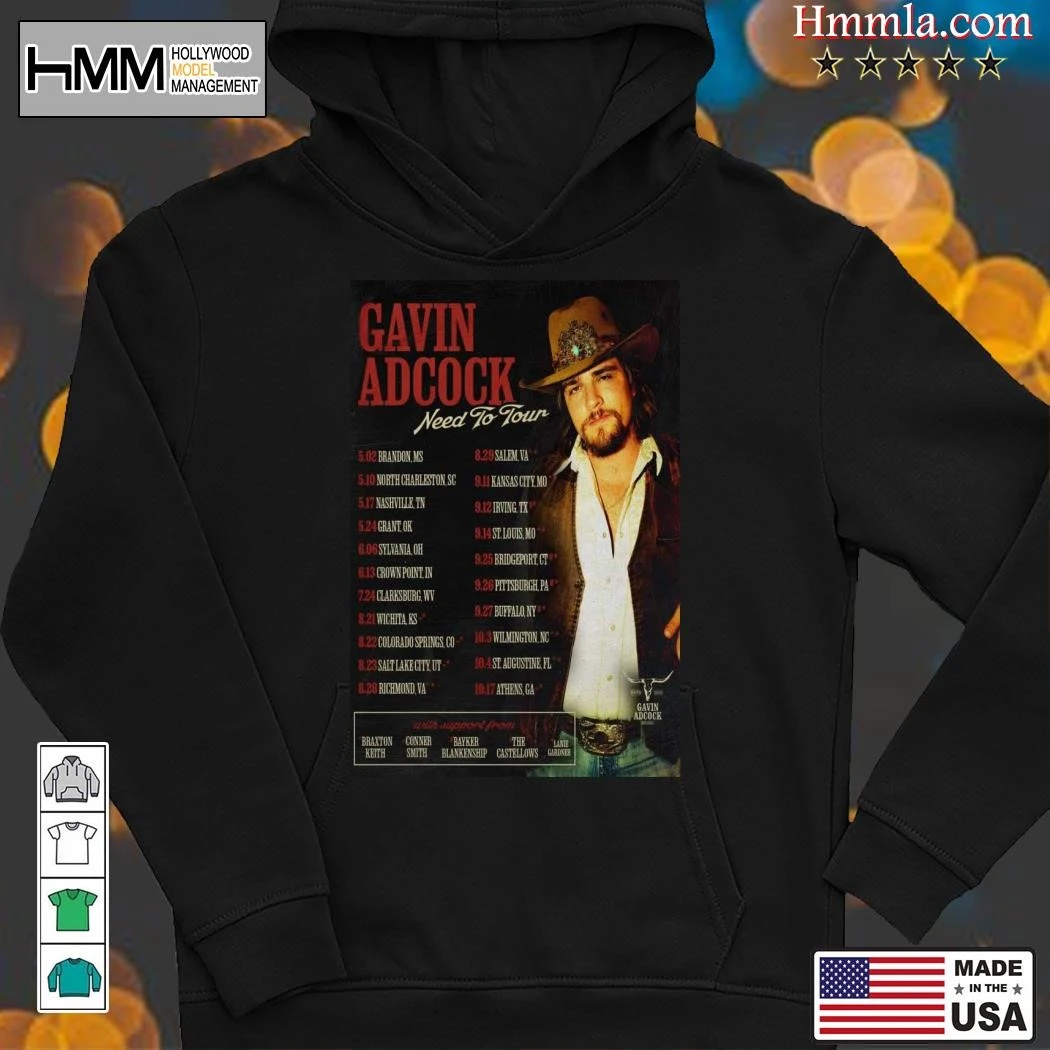New Gavin Adcock Limited Need To Tour Support From 2025, Gavin Adcock Hoodies