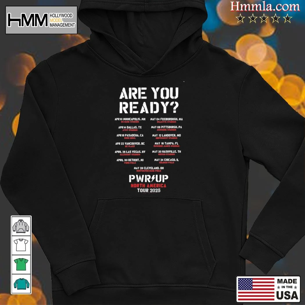 New ACDC Are You Ready PWR UP North America 2025 Tour, ACDC Are Hoodies