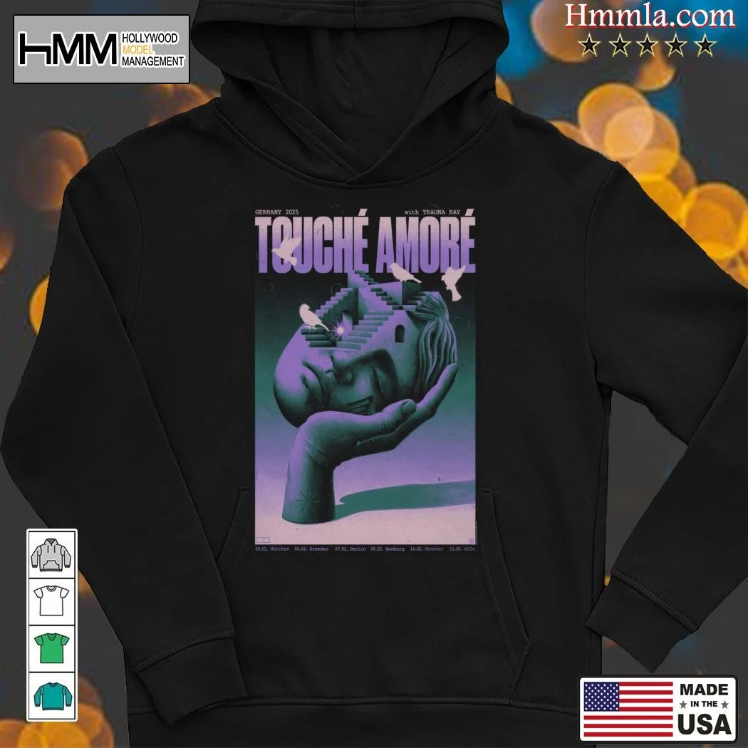New Touche Amore With Trauma Ray Tour Germany 2025, Touche Amore Hoodies