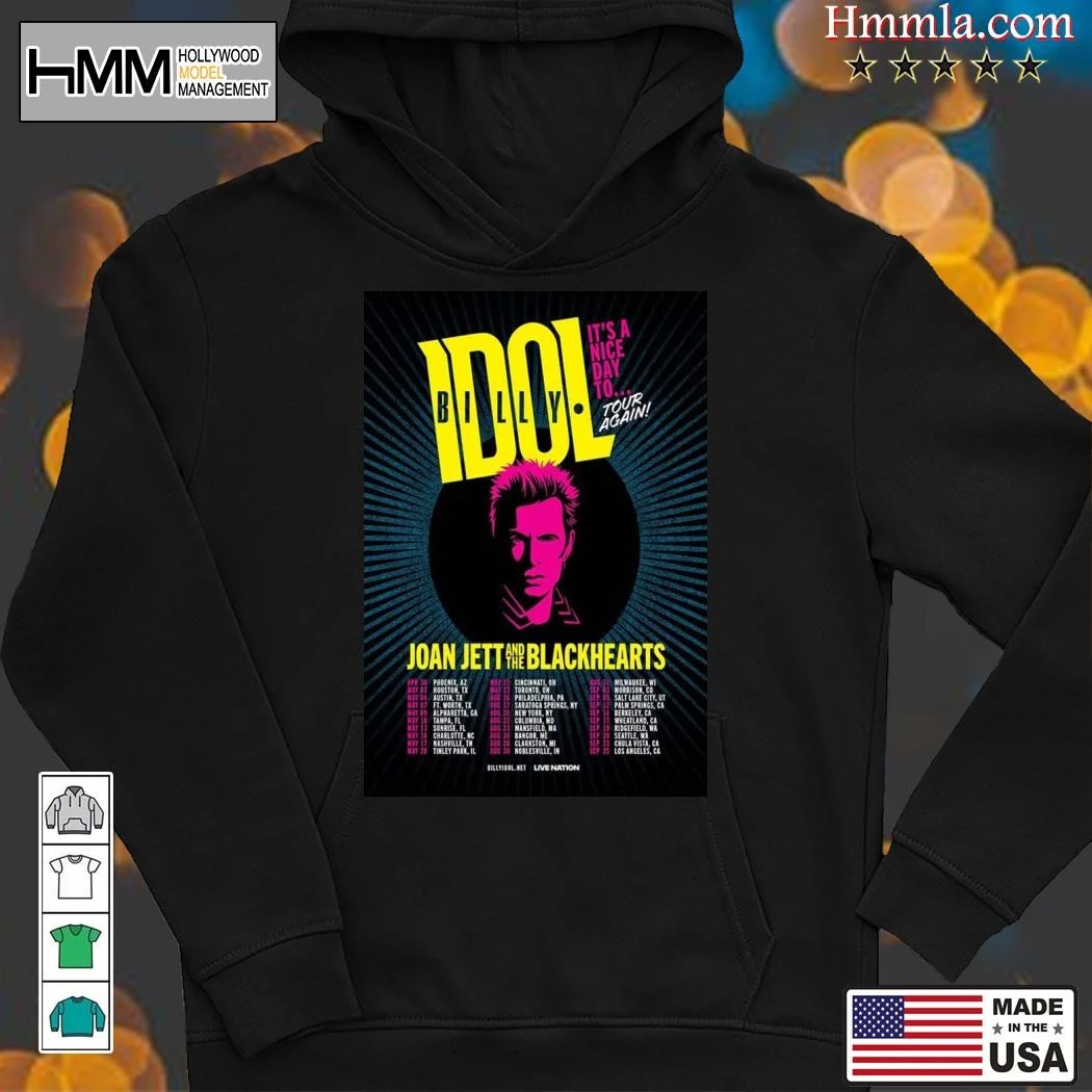 New Billy Idol Its Nice Day To Tour 2025, Billy Idol Hoodies