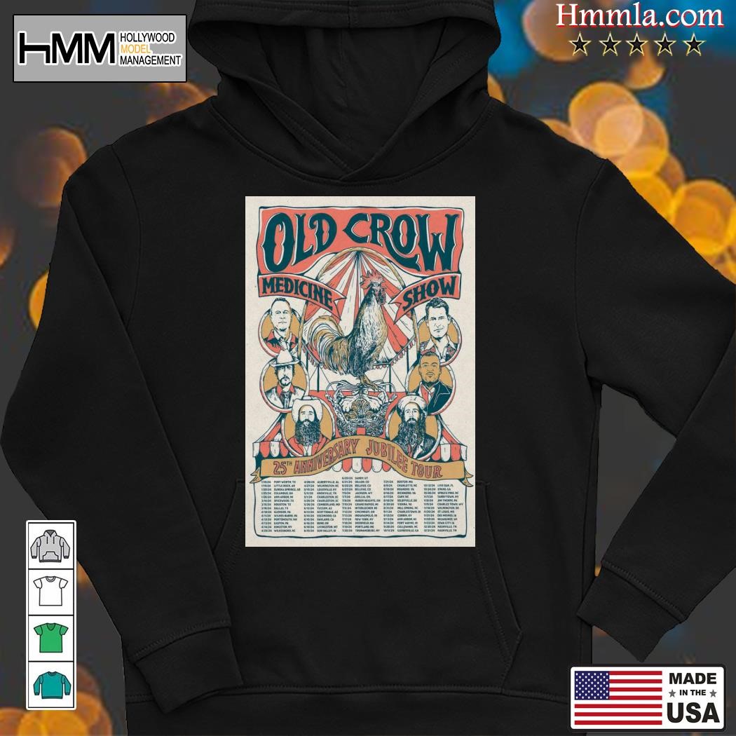 New Old Crow Medicine Show 2025 25th Anniversary Jubilee Tour, Old Crow Hoodies