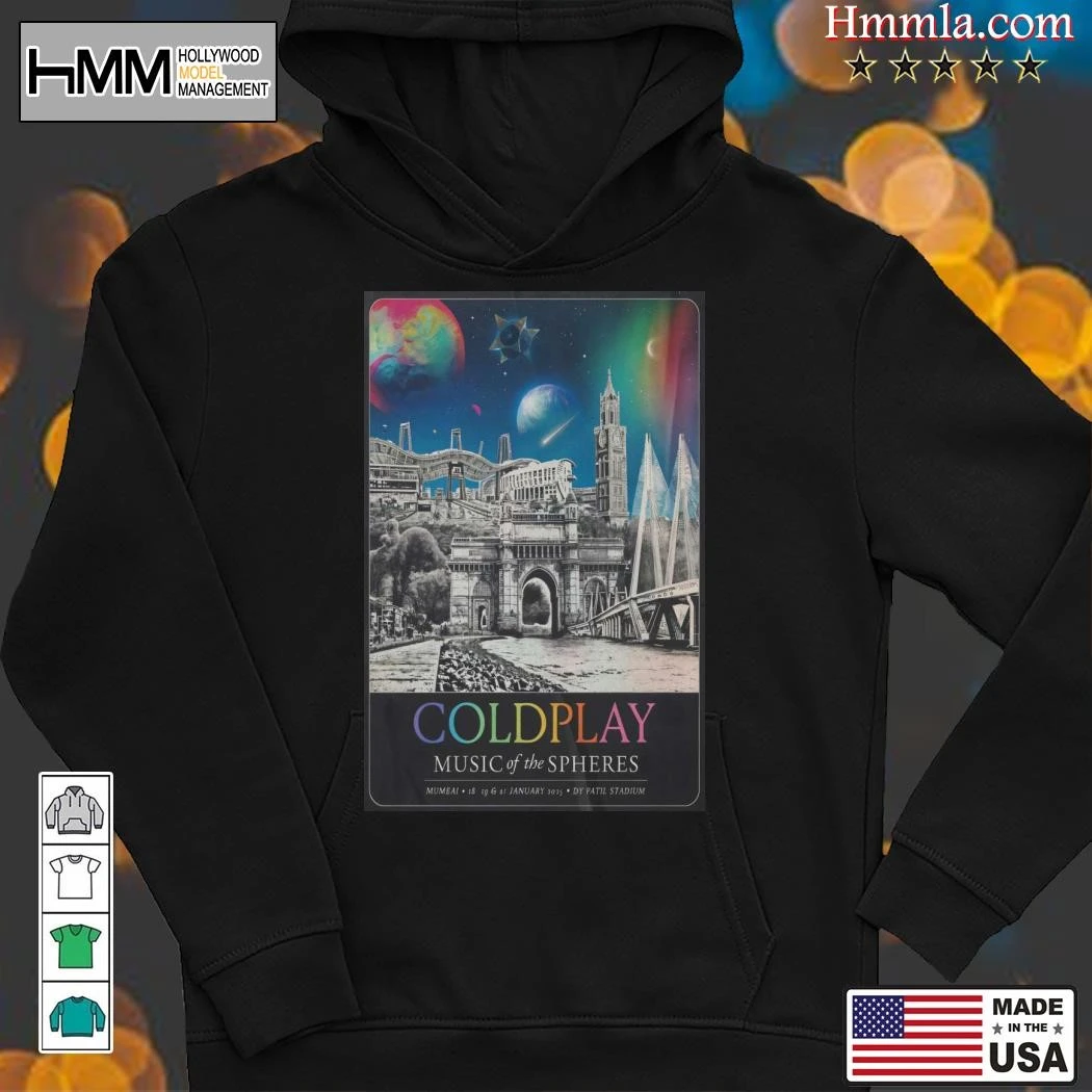New Coldplay Music Of The Spheres Tour Mumbai, India 2025, Coldplay Music Hoodies