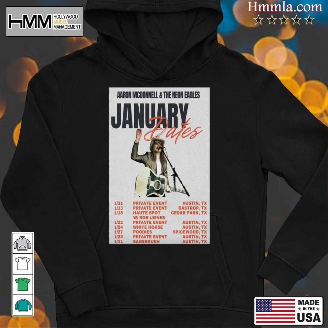 New Aaron Mcdonnell And The Neon Eagles January 2025 Texas Tour, Aaron Mcdonnell Hoodies