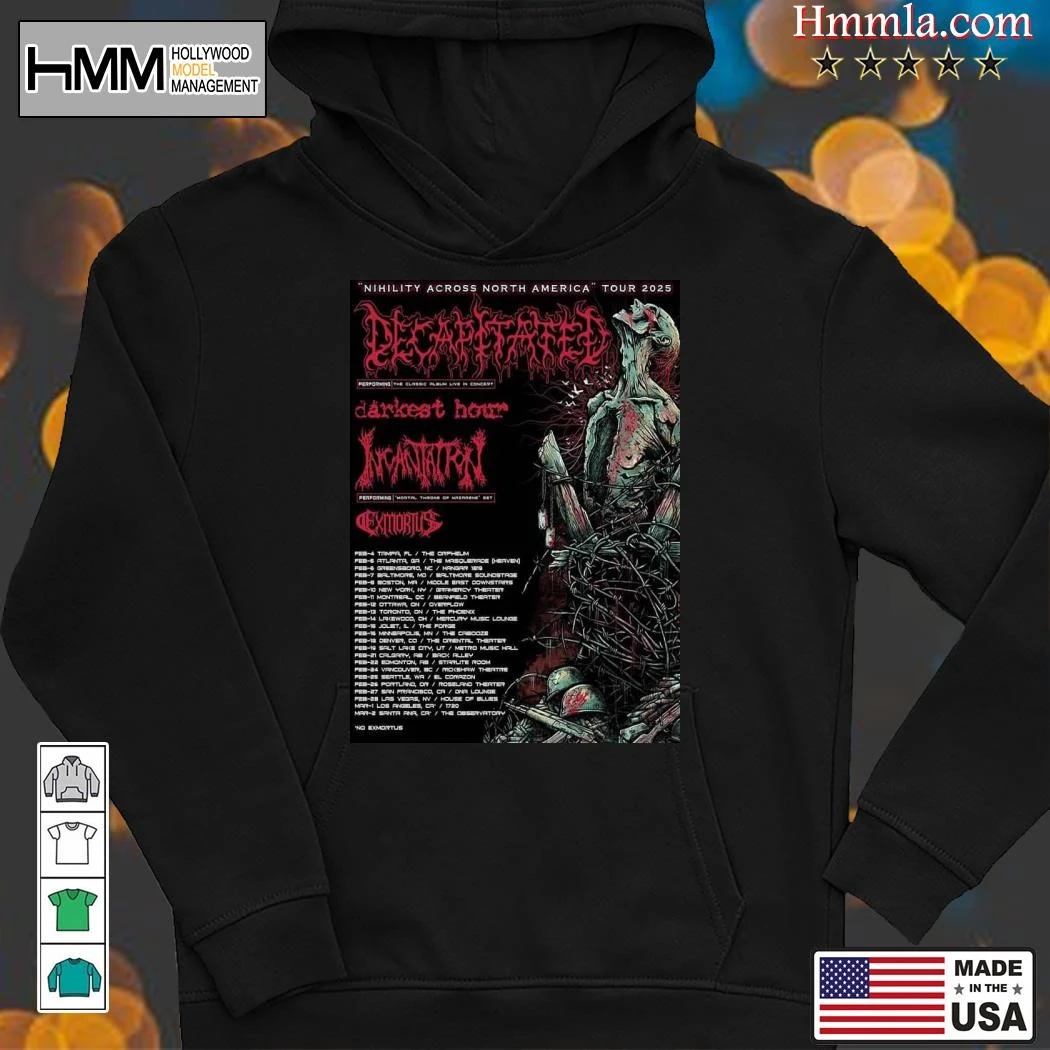 New Decapitated With Incantation Tour 2025, Decapitated With Hoodies