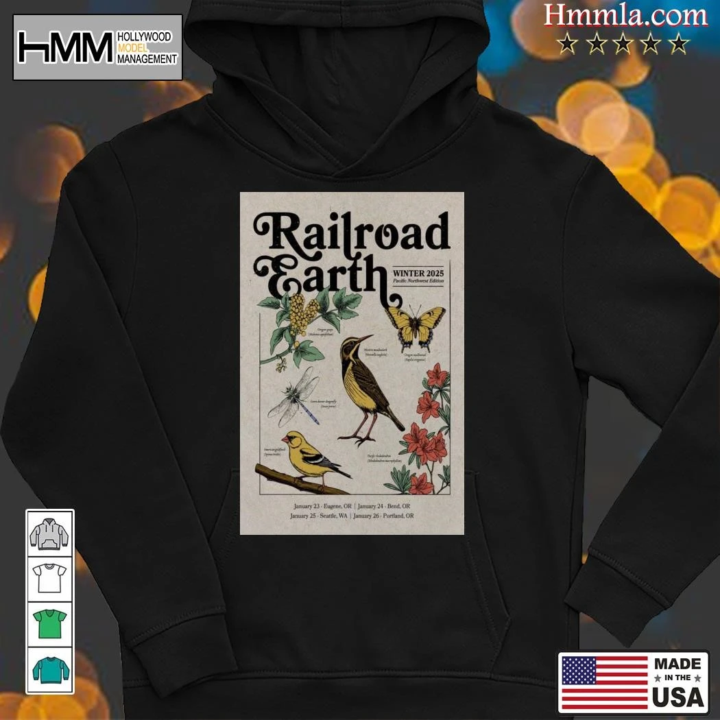 New Railroad Earth 2025 Winter Tour, Railroad Earth Hoodies