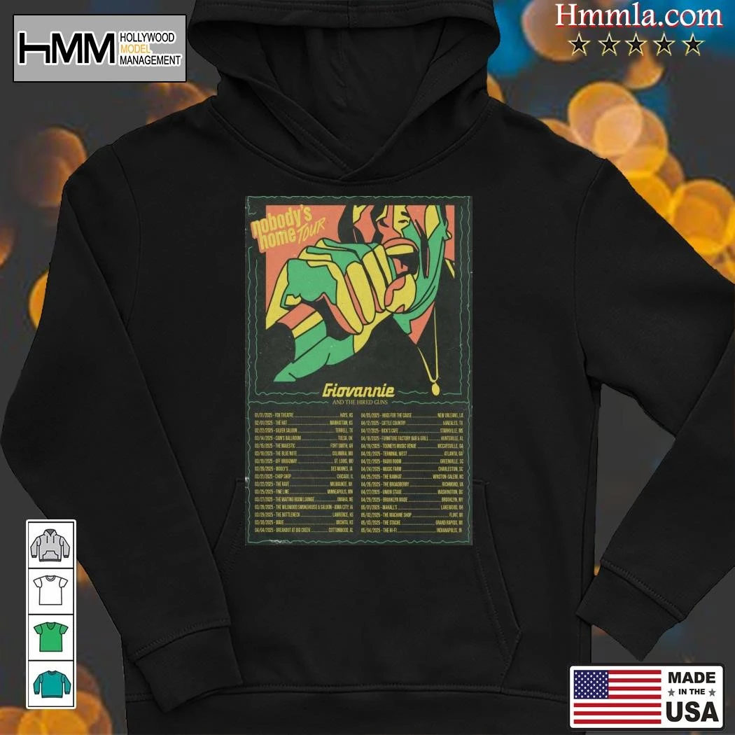 New Giovannie And The Hired Guns Nobodys Home 2025 Tour, Giovannie  Hoodies