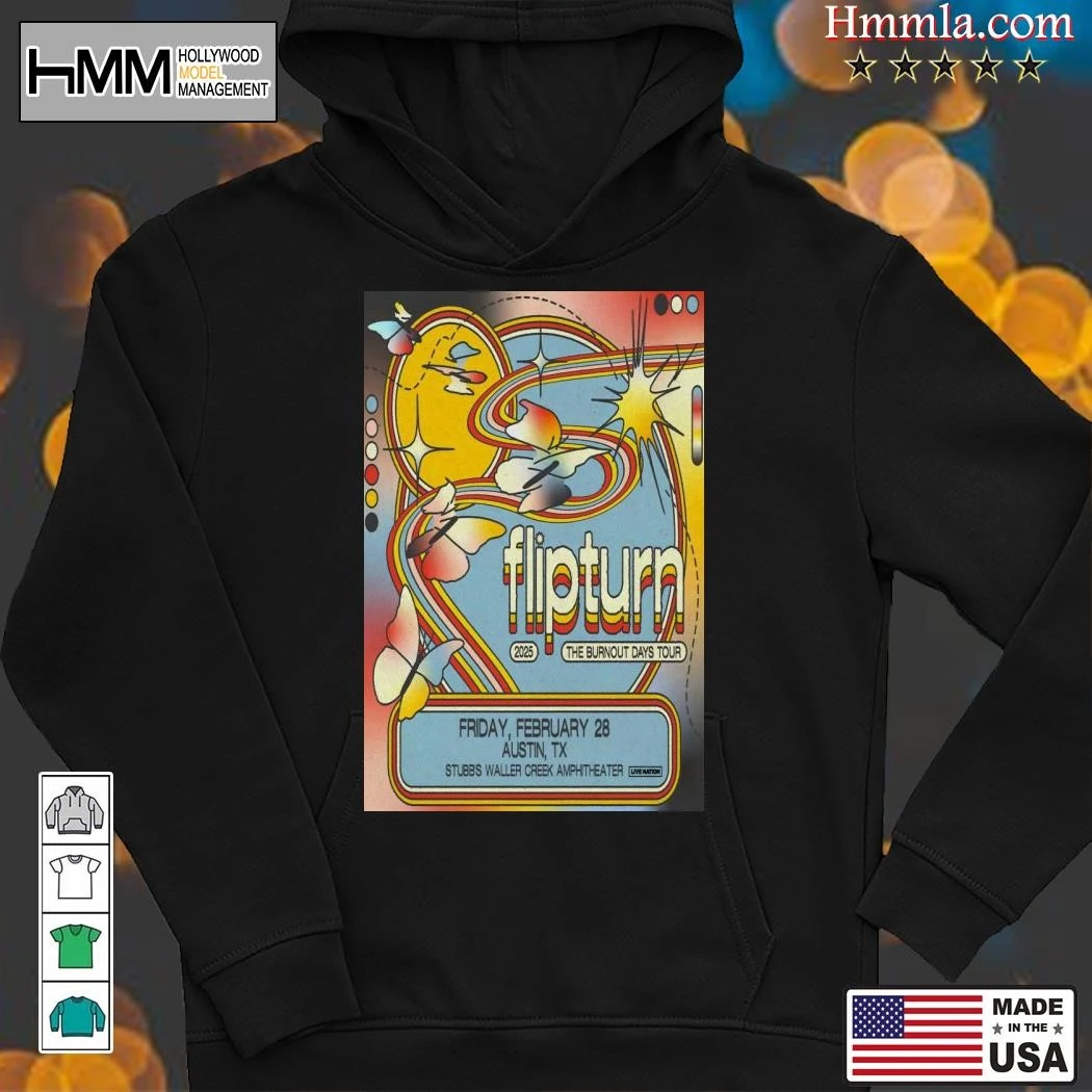 New Flipturn Stubbs Waller Creek Amphitheater Austin 2025 Tour, Flipturn Stubbs Hoodies
