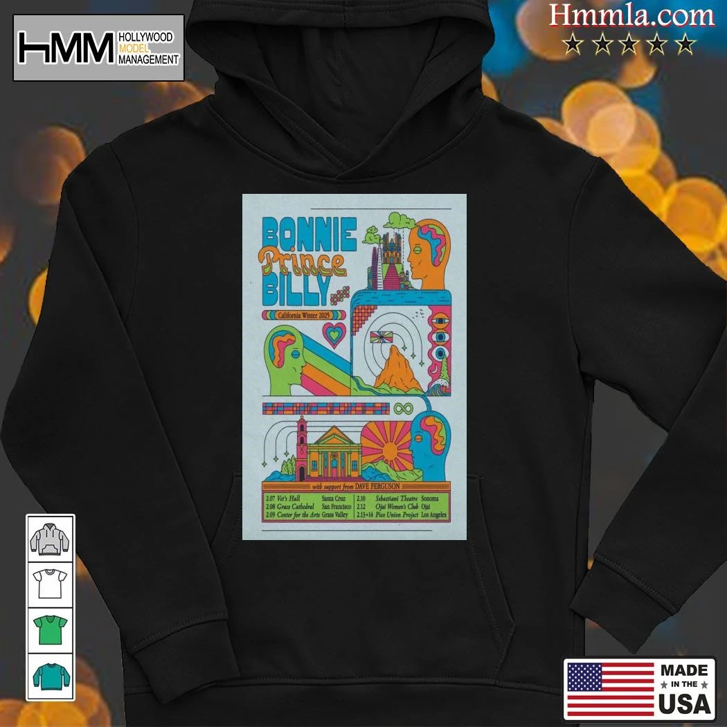 New Bonnie Prince Billy California 2025 Winter Tour, Bonnie Prince Hoodies