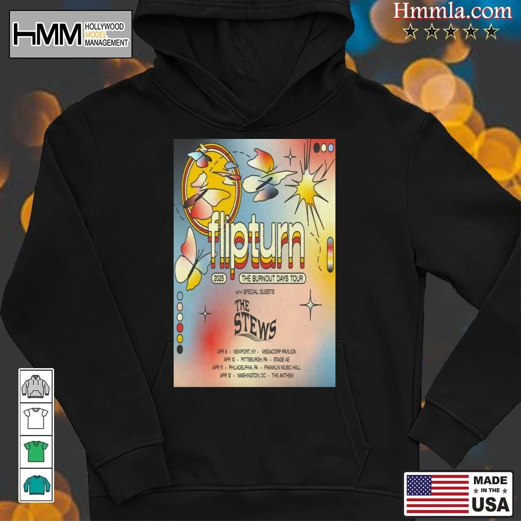 New Flipturn 2025 The Burnout Days Tour, Flipturn 2025 Hoodies