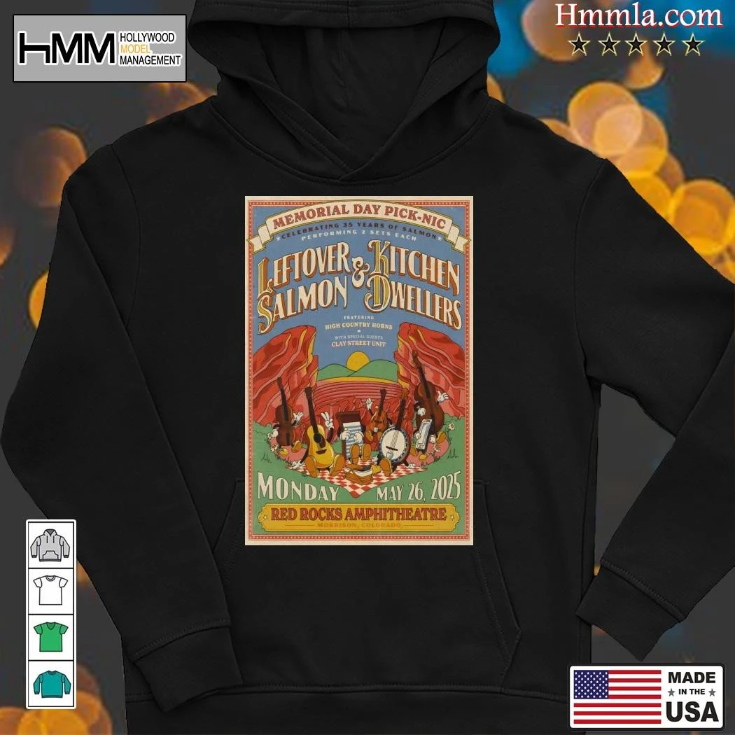 New Leftover Salmon & Kitchen Dwellers Red Rocks 2025 Tour, Leftover Salmon Hoodies