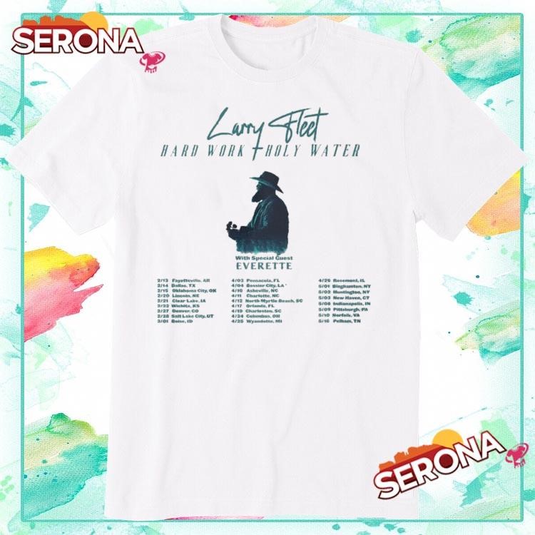 Larry Fleet Hard Work And Holy Water Tour 2025, Larry Fleet Hard T-Shirt