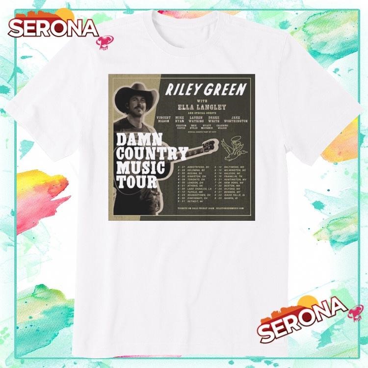 New Riley Green Damn Country Music Tour 2025, Riley Green Damn T-Shirt