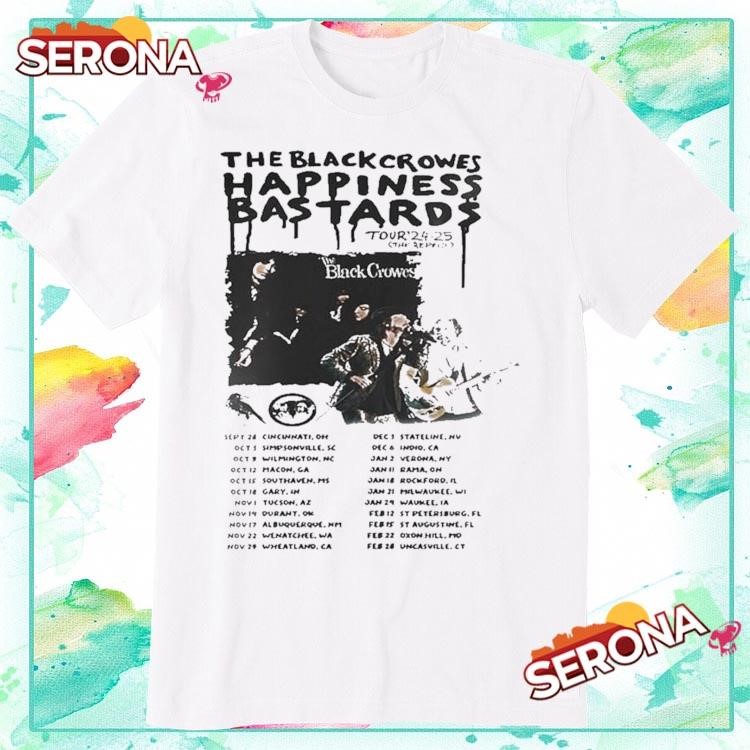New The Black Crowes Happiness Bastards Tour 2025, The Black Crowes T-Shirt