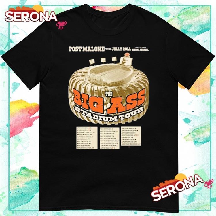 New Post Malone Tour 2025 With Jelly Roll, Post Malone Tour T-Shirt