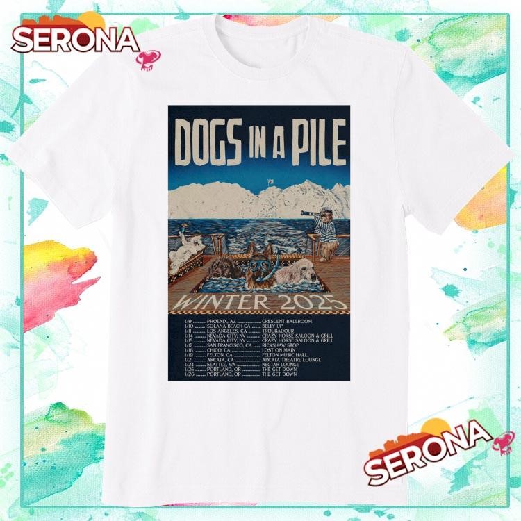 New Dogs In A Pile Winter Tour 2025, Dogs In A Pile T-Shirt