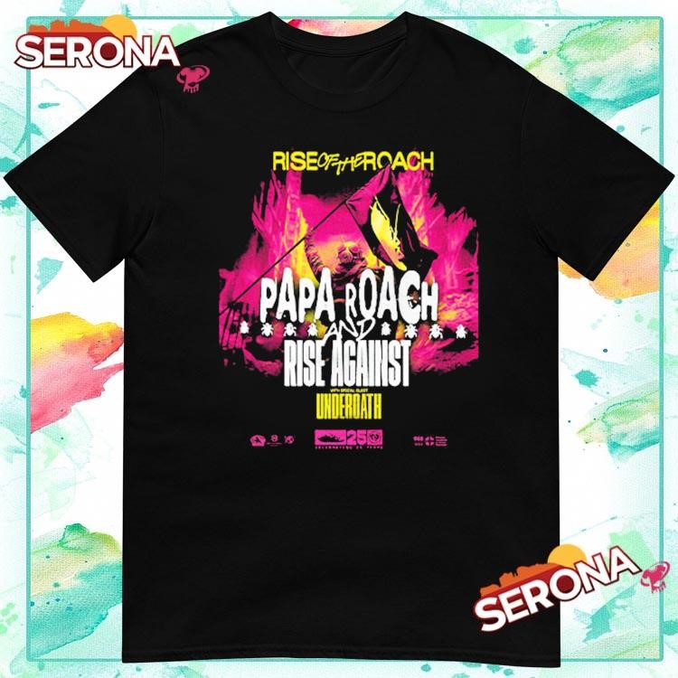 Papa Roach Rise Of The Roach Us Tour 2025, Papa Roach Rise T-Shirt