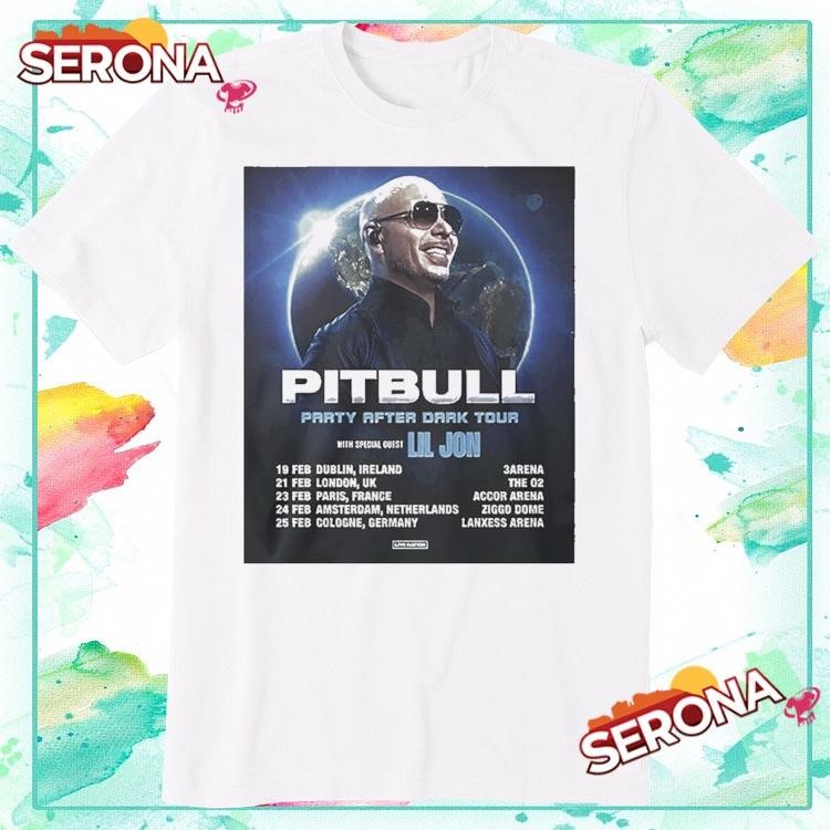 New Pitbull European Party After Dark Tour 2025, Pitbull European Party T-Shirt