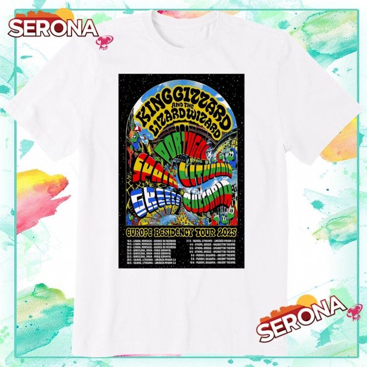 New King Gizzard And The Lizard Wizard Europe Residency Tour 2025, King Gizzard T-Shirt