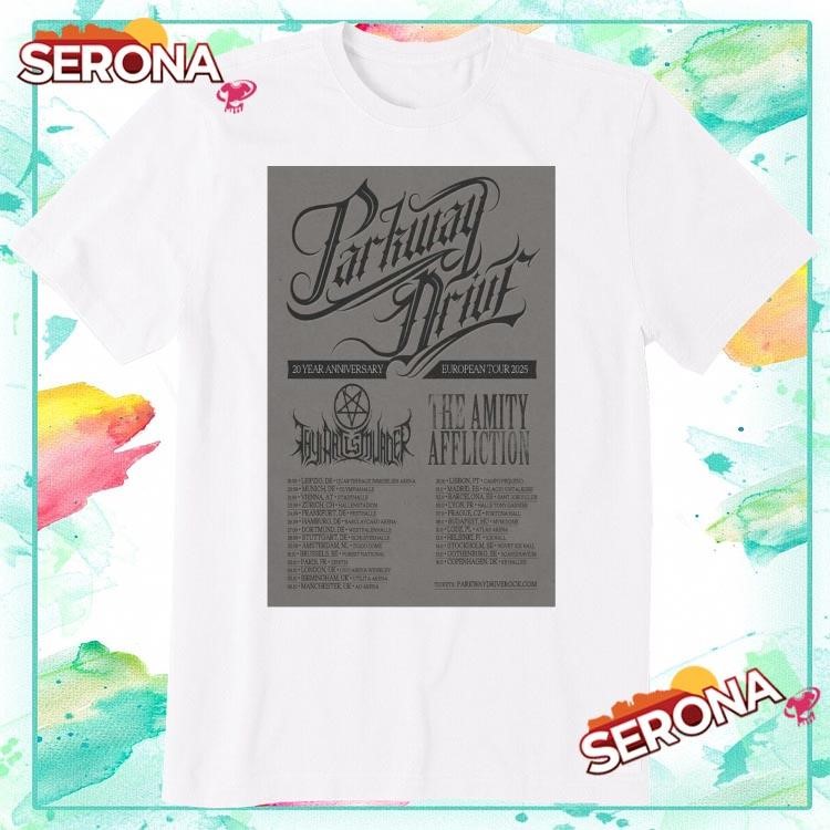 New Parkway Drive 20 Year Anniversary European Tour 2025, Parkway Drive 20 T-Shirt