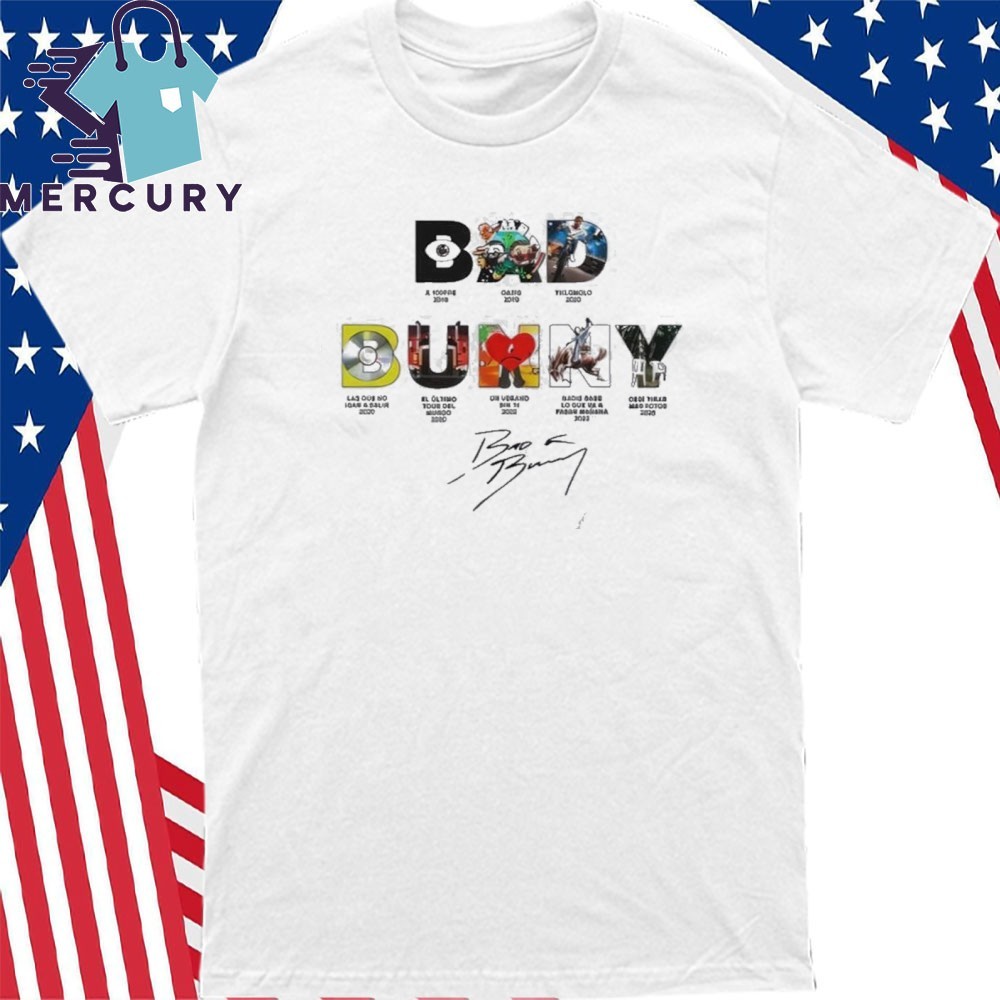 New Album Bad Bunny Signature 2025, Album Bad Bunny T-Shirt