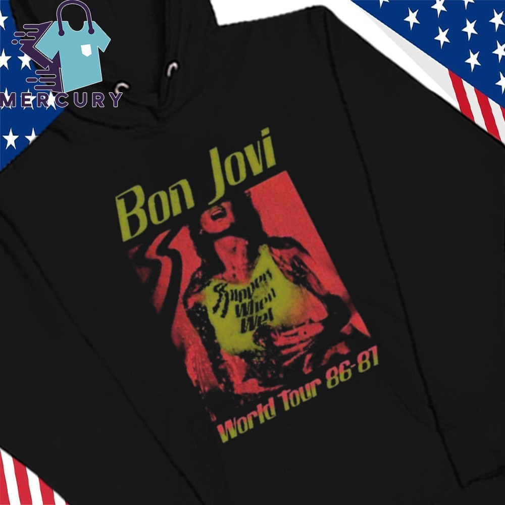 New Slippery When Wet Vintage World Tour Black, Slippery When Wet Hoodies