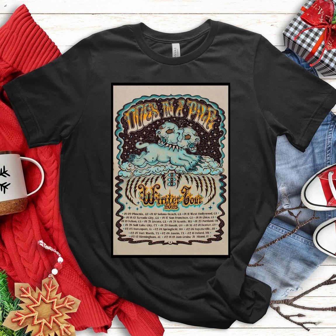 Official Dogs In A Pile Jan & Feb Winter Tour 2025, Dogs In A Pile T-Shirts