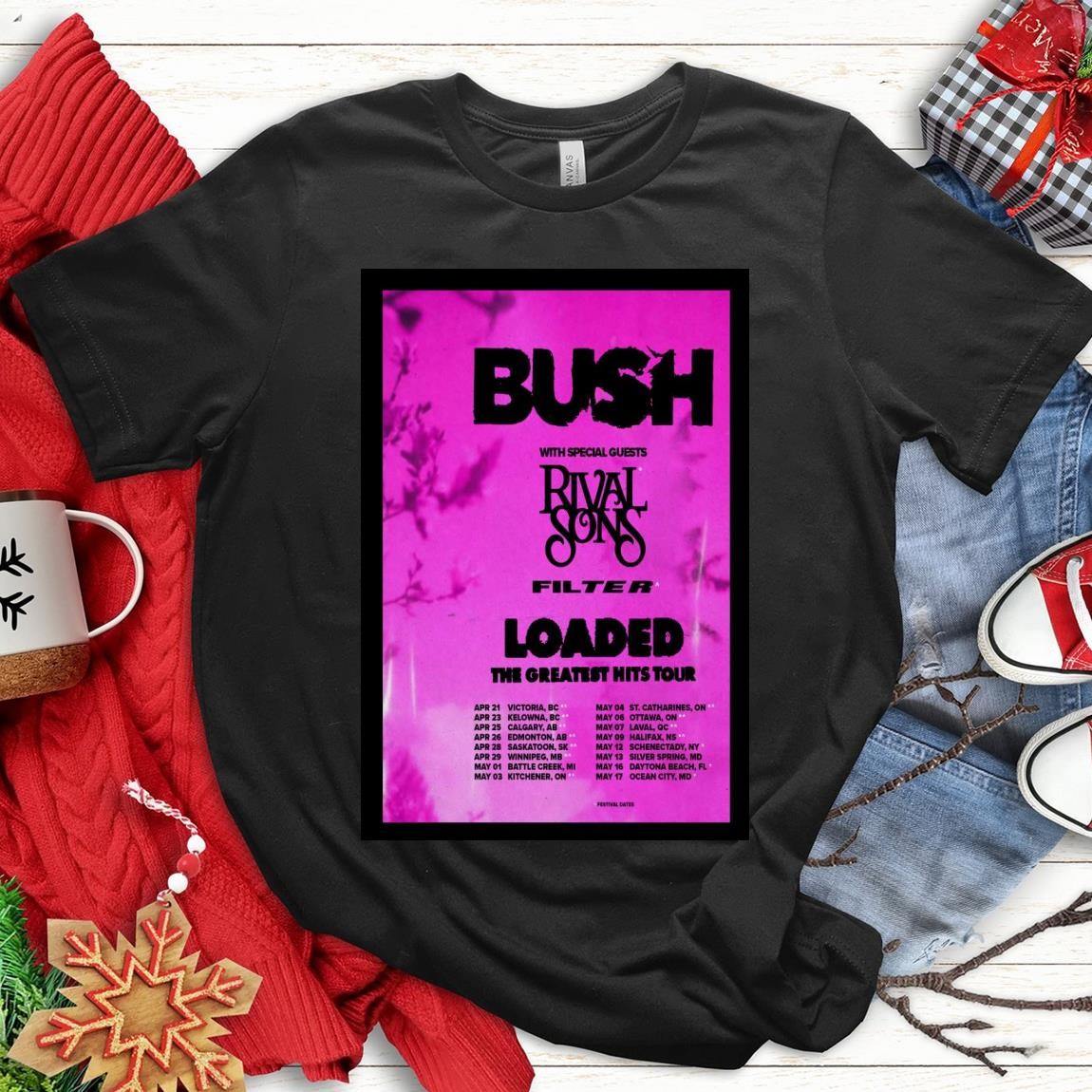 New Official Bush Loaded The Greatest Hits Tour 2025, Bush Loaded T-Shirts