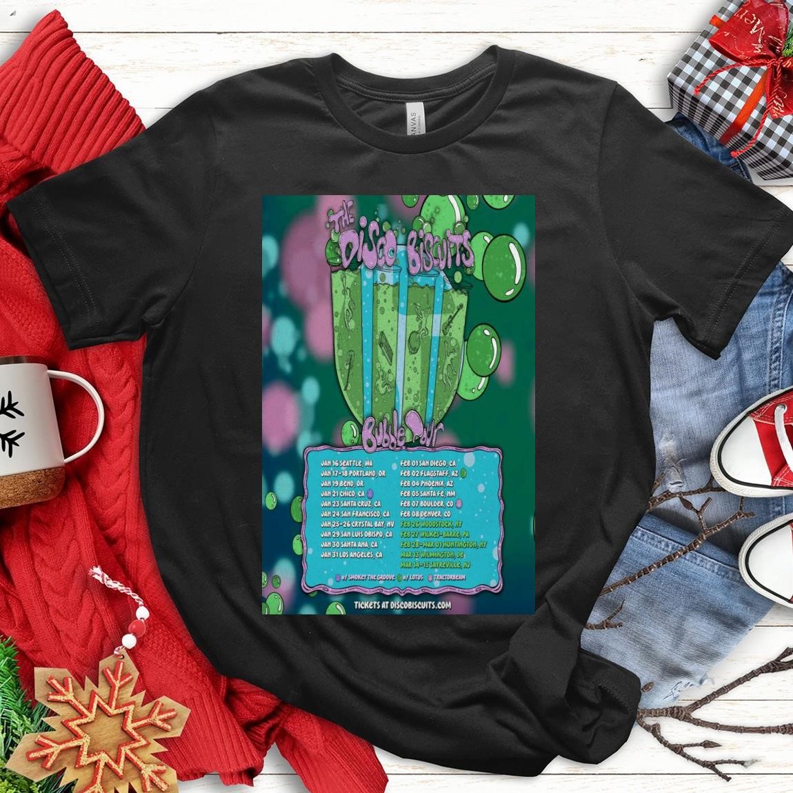 New Official The Disco Biscuits Bubble Tour 2025, The Disco T-Shirts