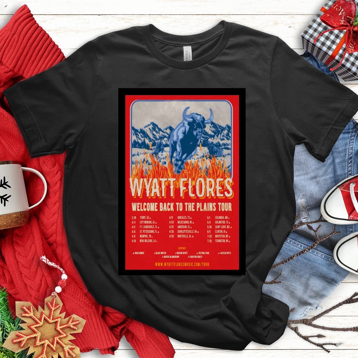 New Official Wyatt Flores Welcome Back To The Plains Tour 2025, Wyatt Flores T-Shirts