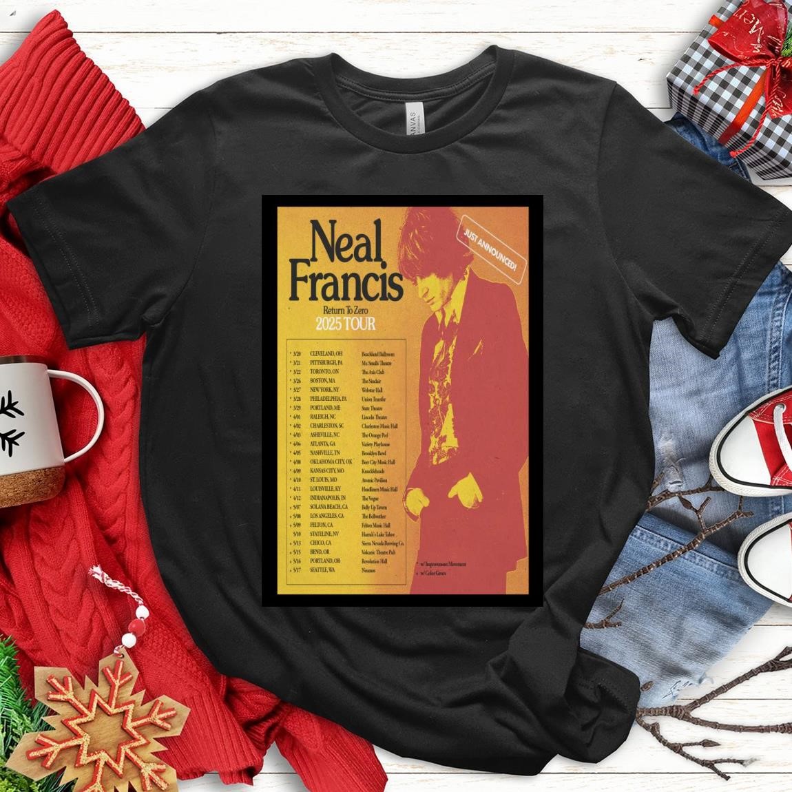 New Original Neil Francis Return To Zero 2025 Tour, Original Neil Francis T-Shirts