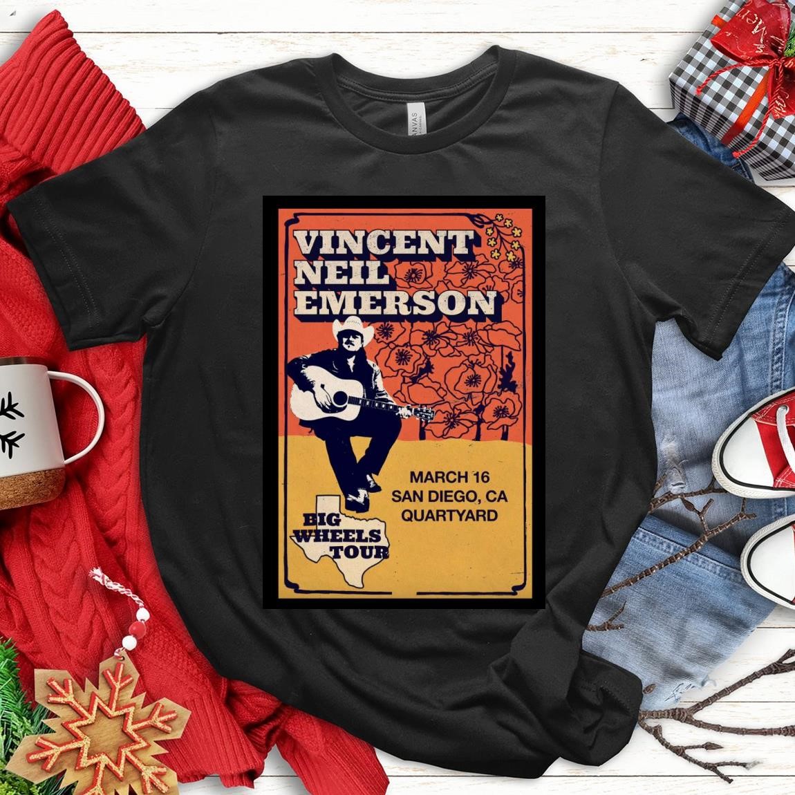 Official San Diego Vincent Neil Emerson Quartyard 2025 Tour, San Diego T-Shirts