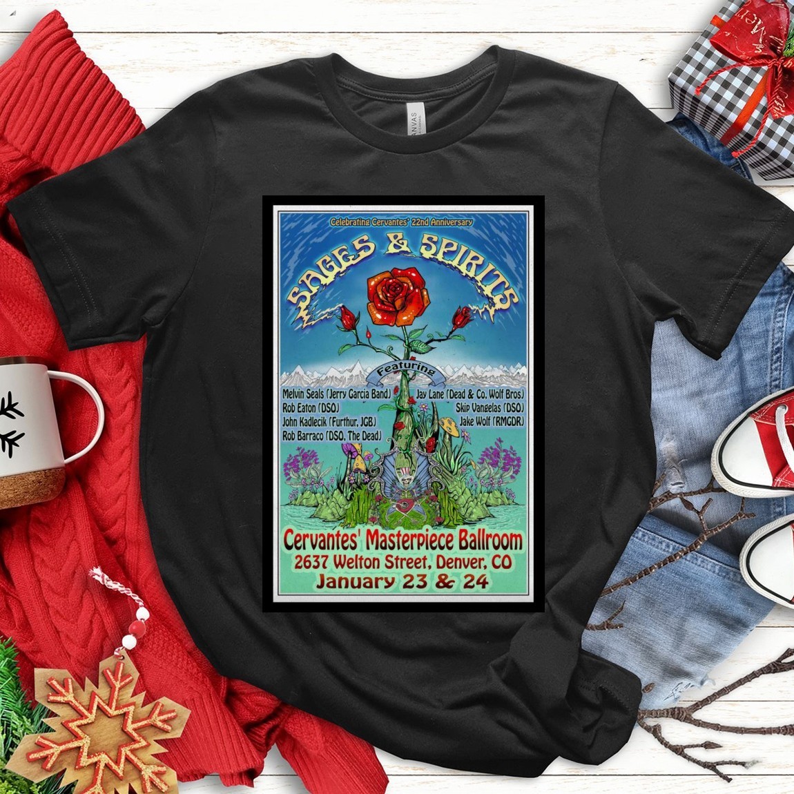 New Official Sages And Spirits Jan 2025 At Cervantes Tour, Sages And Spirits T-Shirts