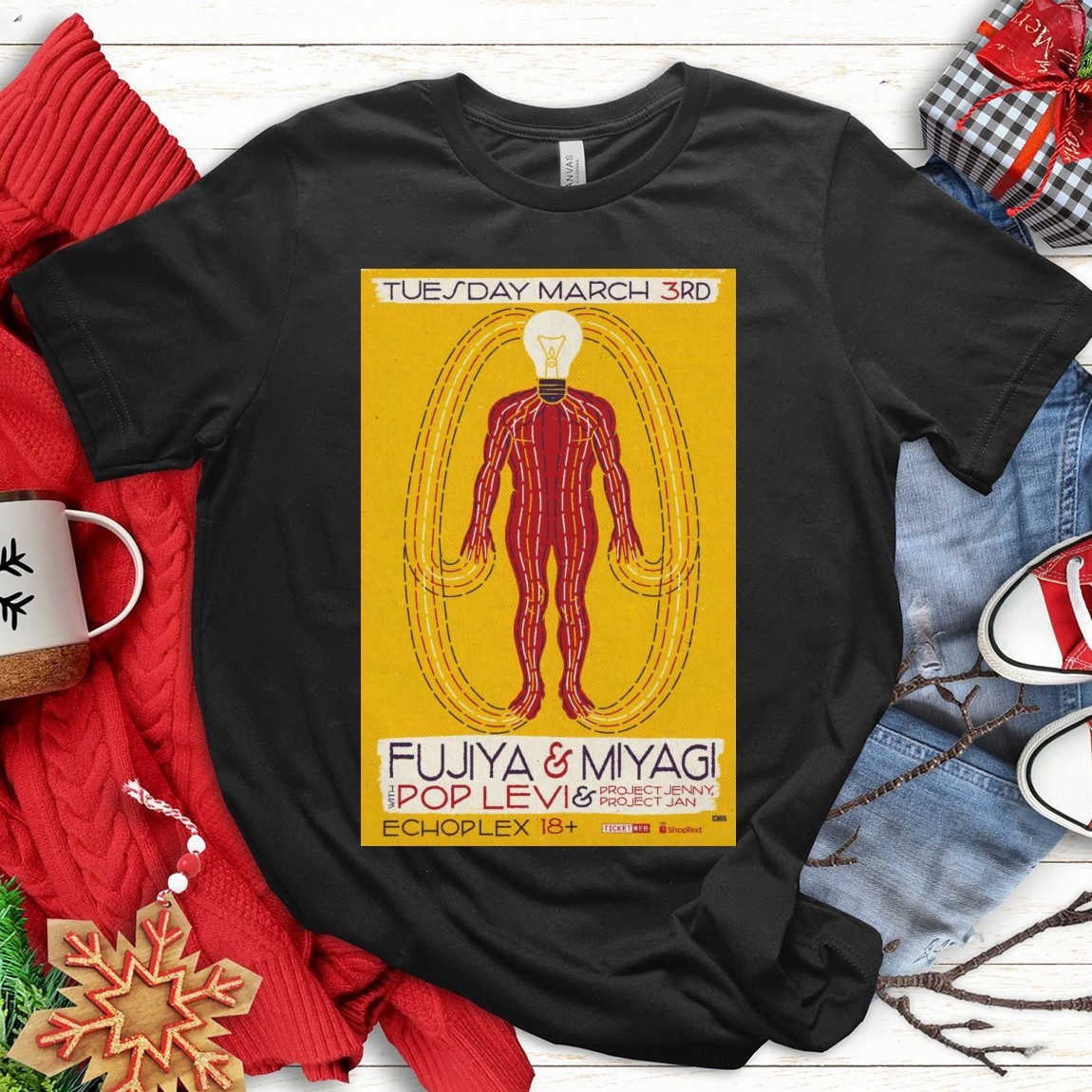 New Premium Fujiya And Miyagi With Pop Levi Mar 3 2025 Tour, Premium Fujiya T-Shirts