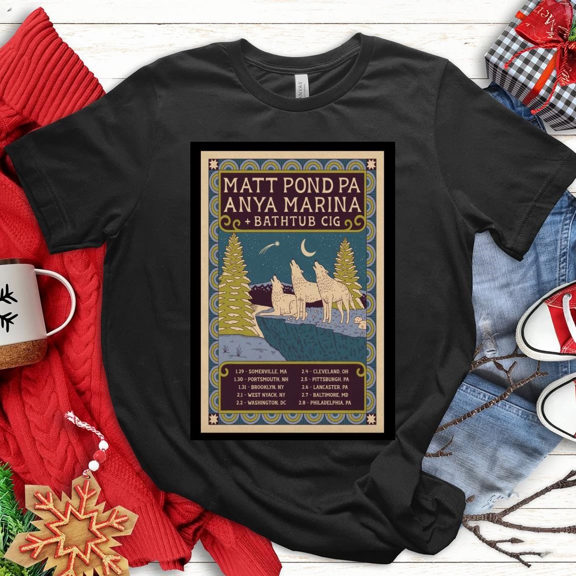 New Original Matt Pond Pa With Anya Marina And Bathtub Cig 2025, Original Matt Pond T-Shirts