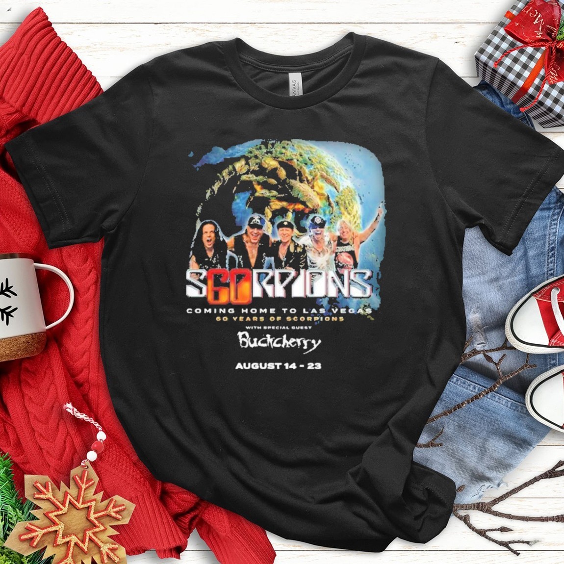 New Official Scorpions Coming Home To Las Vegas 60 Years Tour 2025, Scorpions T-Shirts