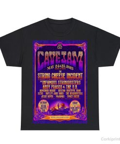New Event CaveJam Tour 24 And 25 May 2025 The String, Event CaveJam Poster T-Shirts