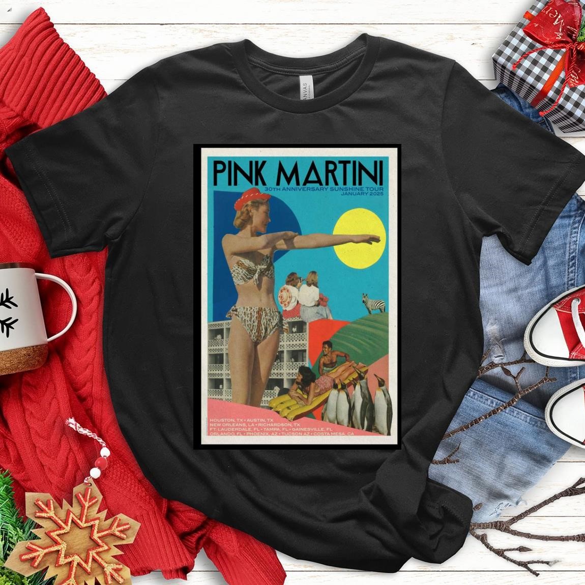 Official Pink Martini Tour Austin TX 2025, Pink Martini T-Shirts