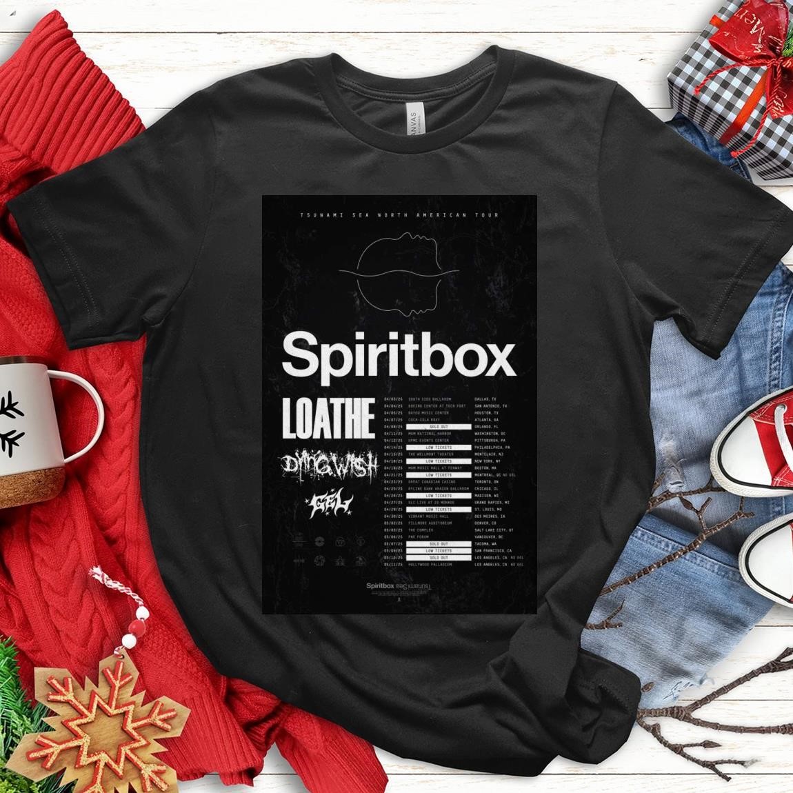New Official 2025piritbox and LOATHE GEL Tour, 2025 Spiritbox T-Shirts