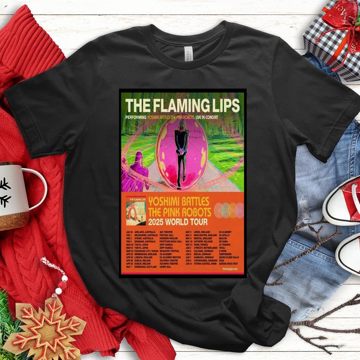 Official The Flaming Lips 2025 World Tour Yoshimi Battles The Pink, The Flaming T-Shirts