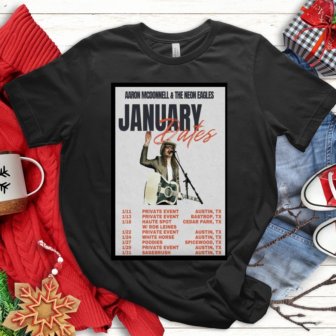 Aaron Mcdonnell And The Neon Eagles January 2025 Tour, Aaron Mcdonnell T-Shirts