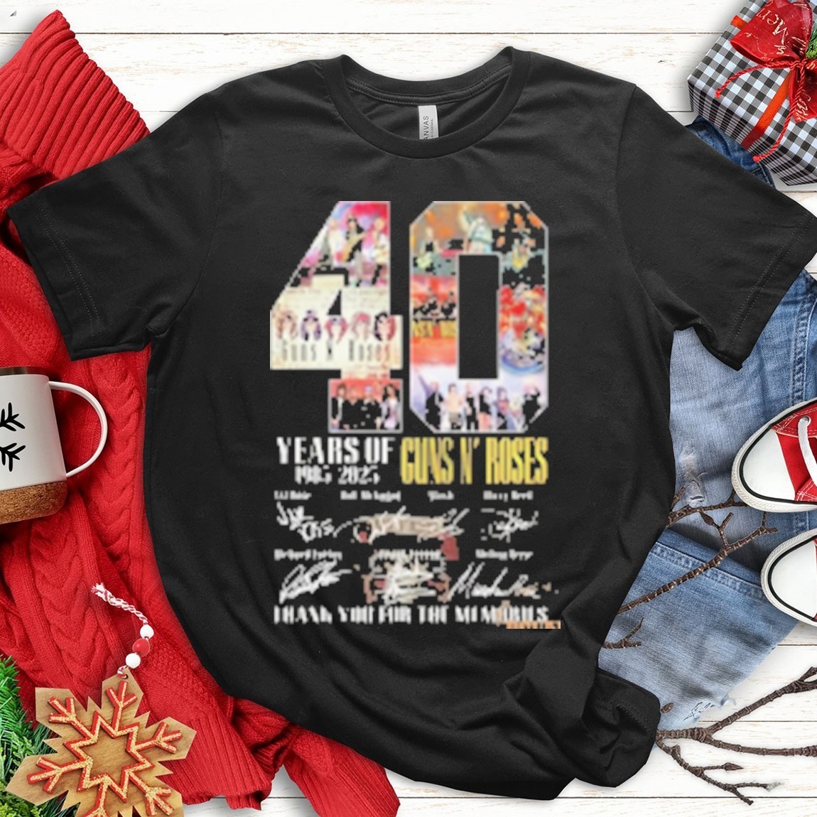 Official 40 Years Of 1985 2025 Guns N Roses, Guns N Roses T-Shirts