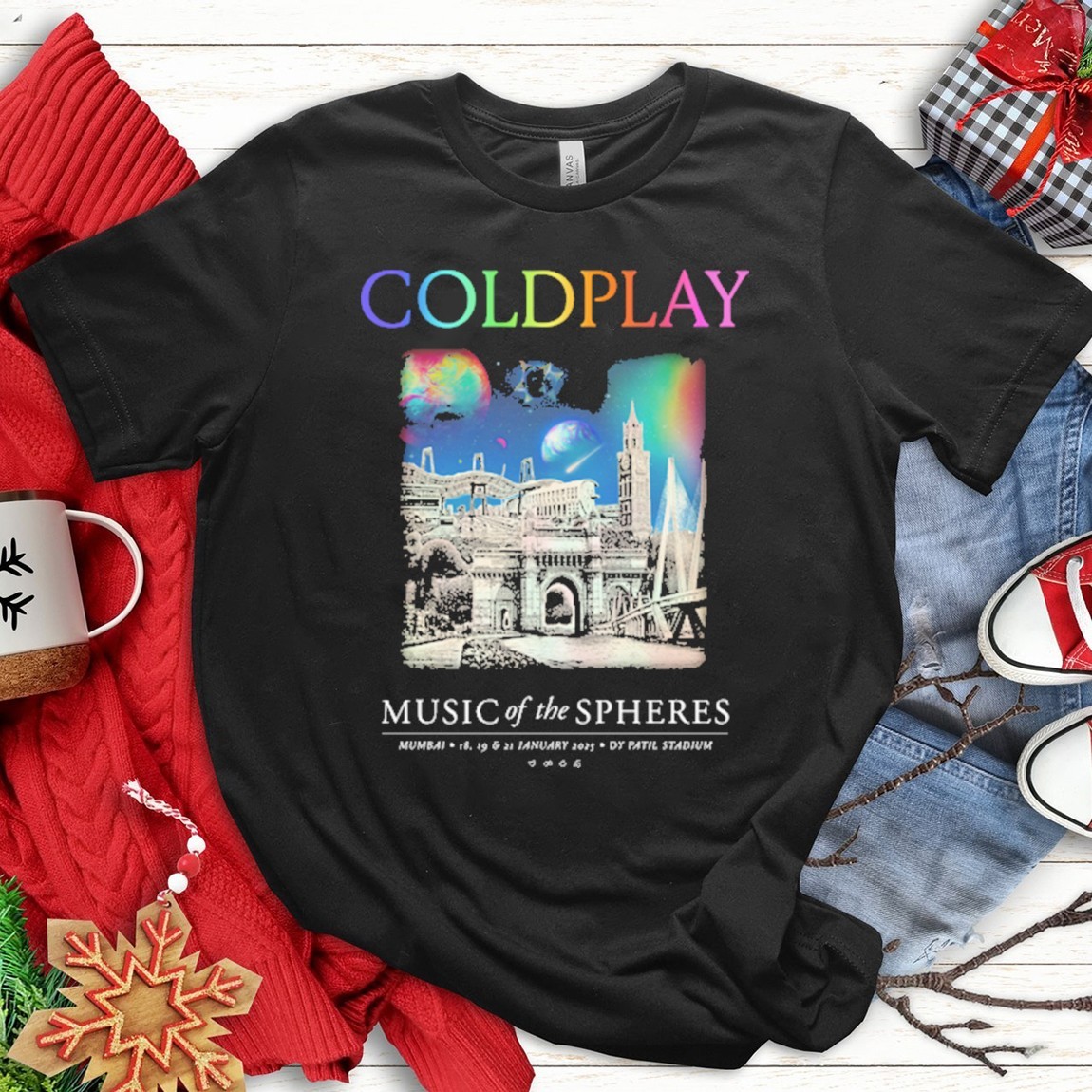 Official ColdplayMumbai January 2025, Coldplay Music T-Shirts